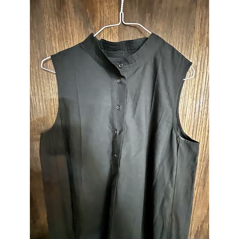 Banana Republic Petites Black Sleeveless Mock Neck Button Shift Size Large - Picture 3 of 4